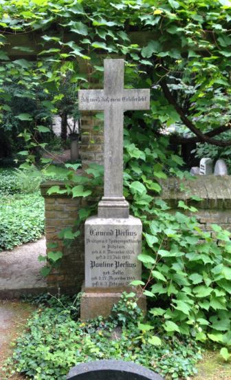 Grabstein Conrad Persius, Friedhof Bornstedt, Brandenburg