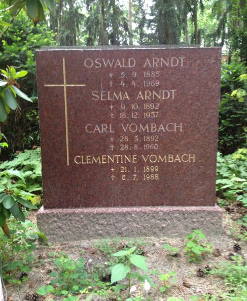 Grabstein Selma Arndt, Waldfriedhof Dahlem, Berlin, Deutschland