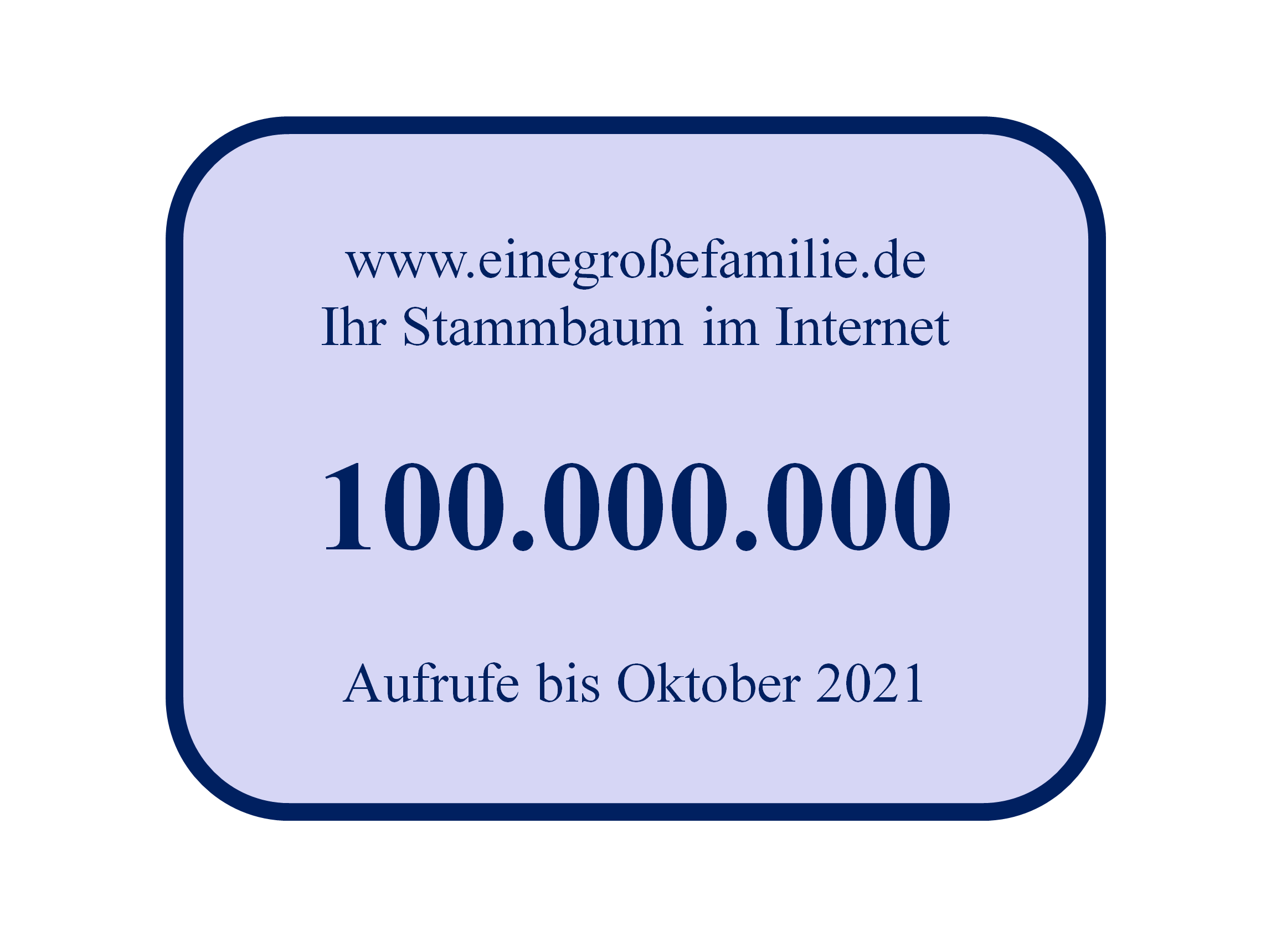 100.000.000 Aufrufe am 21.10.2021